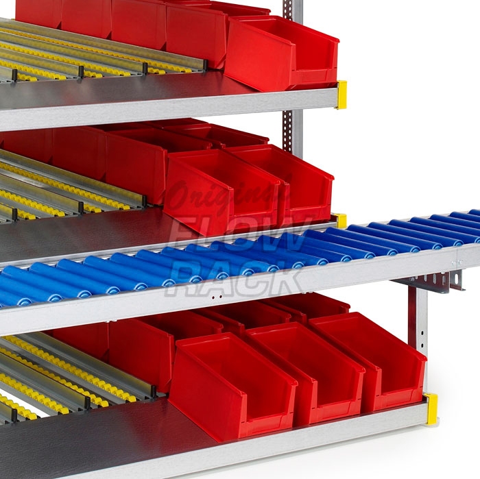 Doorrolstelling met rollenbaan en 4 niveaus